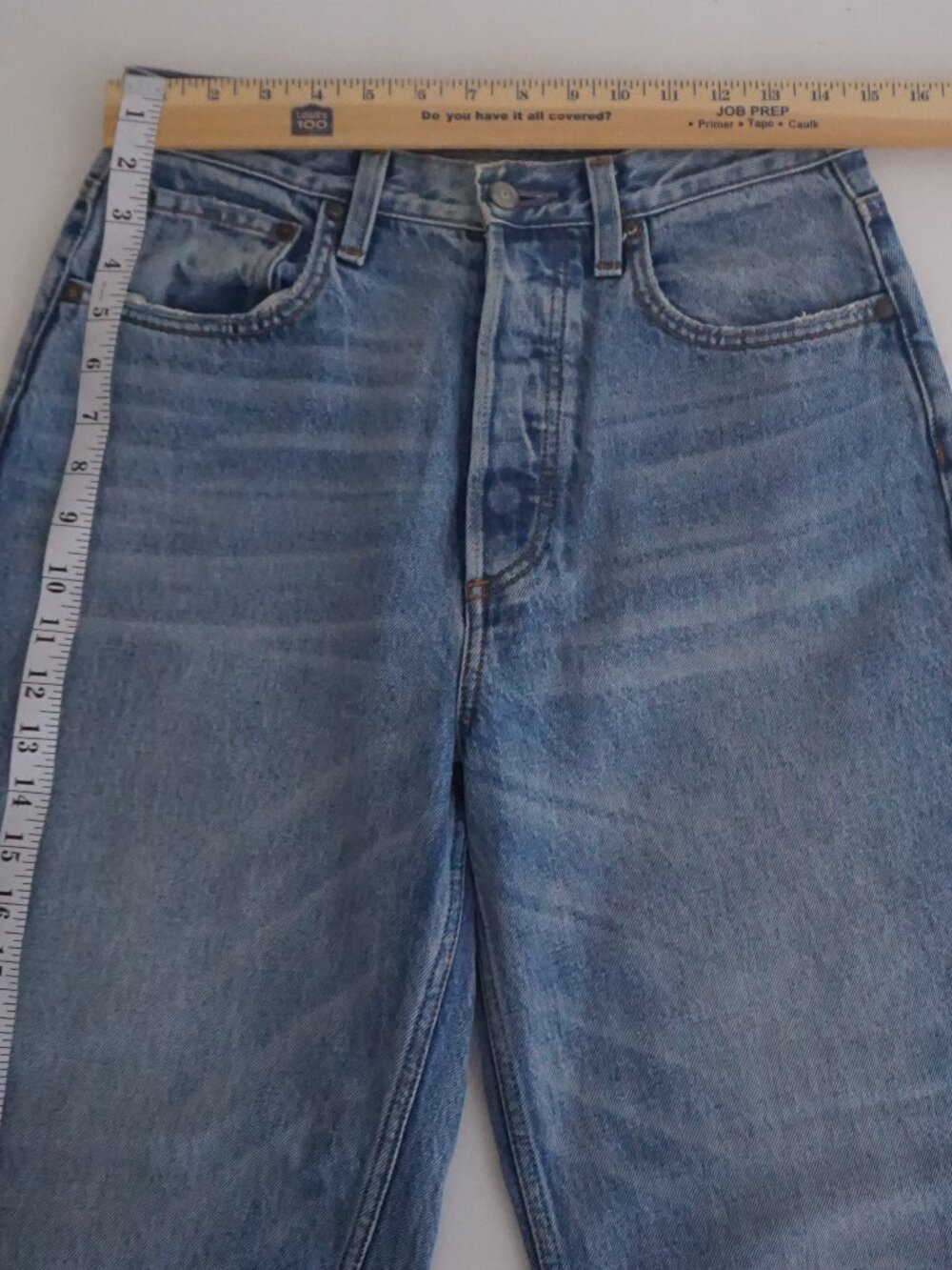 Boyish Gilda Light Wash Toby High Rise Straight Leg Jeans Button Fly Denim 27 - Picture 3 of 15